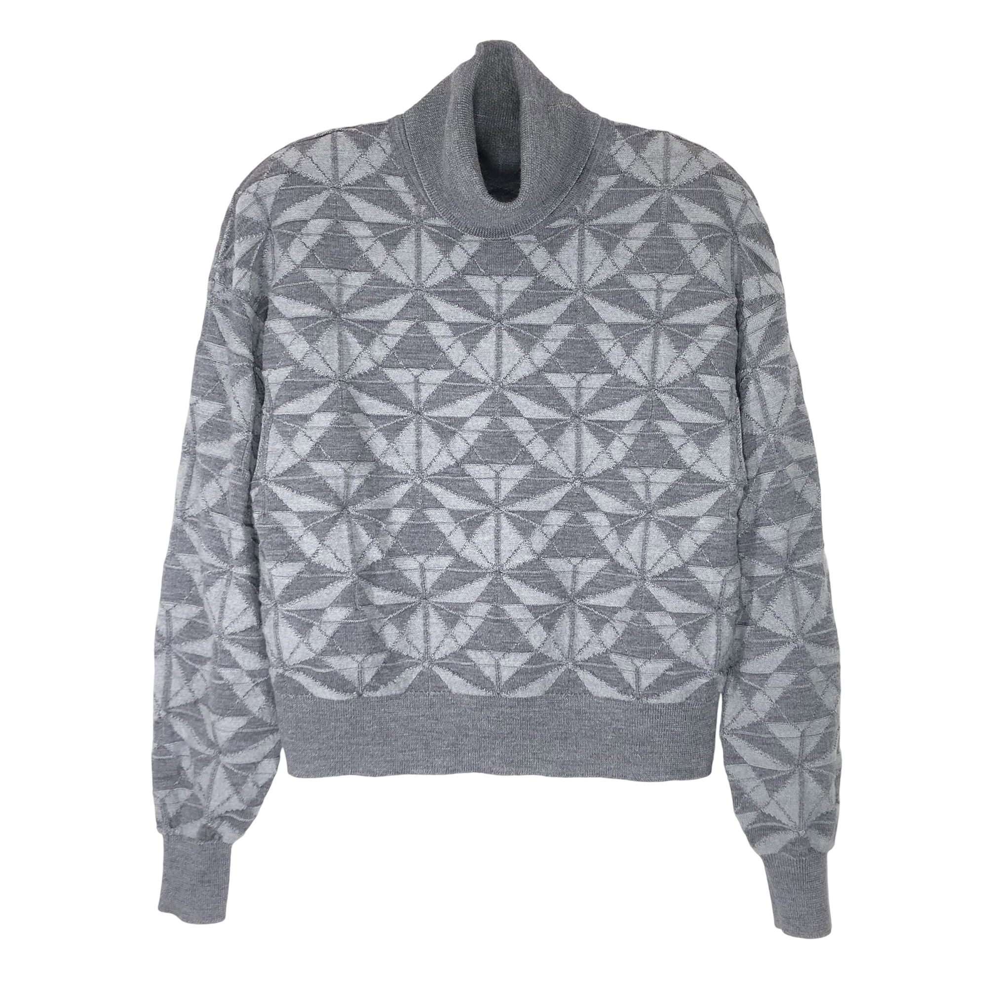 ATLAS MERINO TURTLE NECK PULLOVER in GREYS
