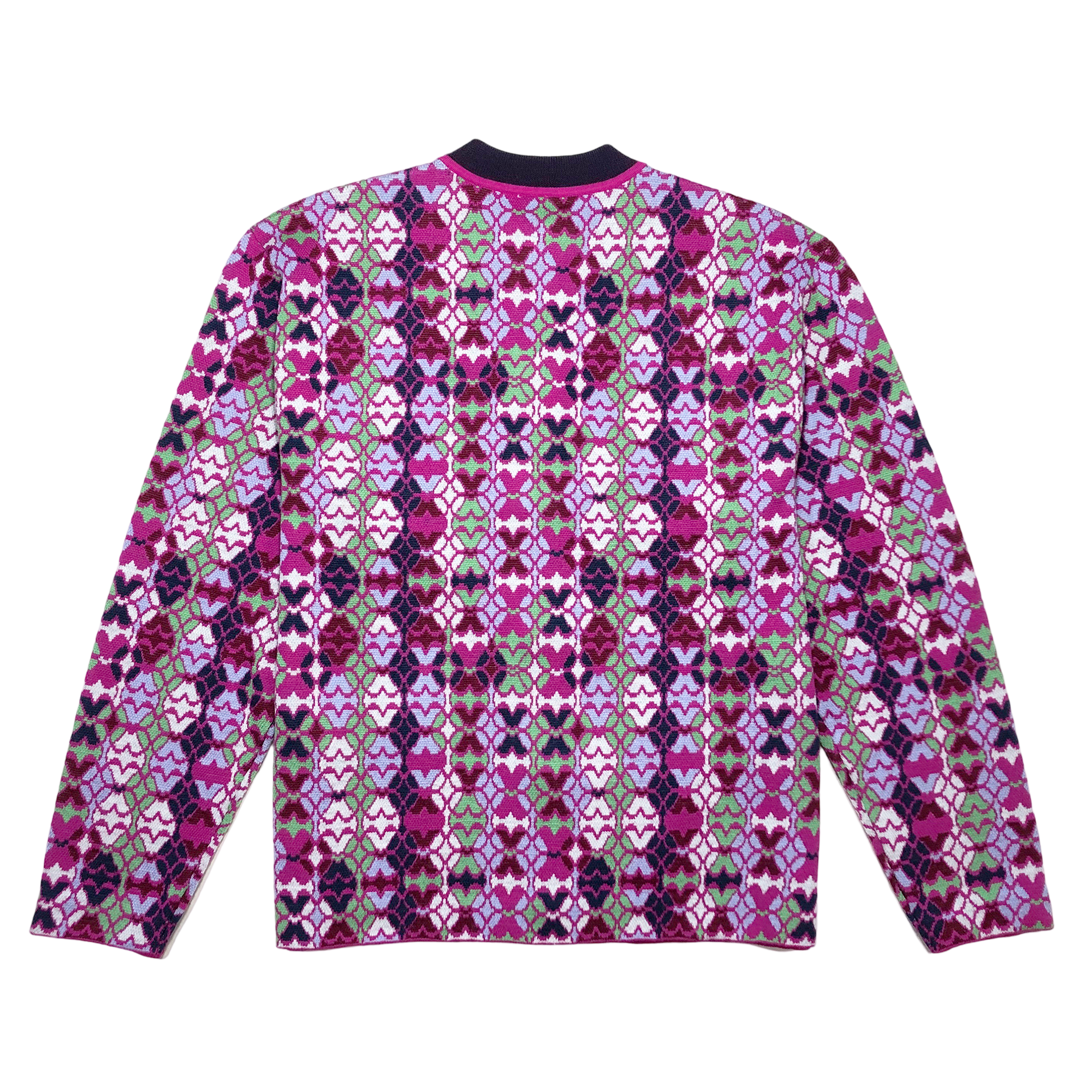 ETA MERINO CREW NECK CARDIGAN in MOSAIC