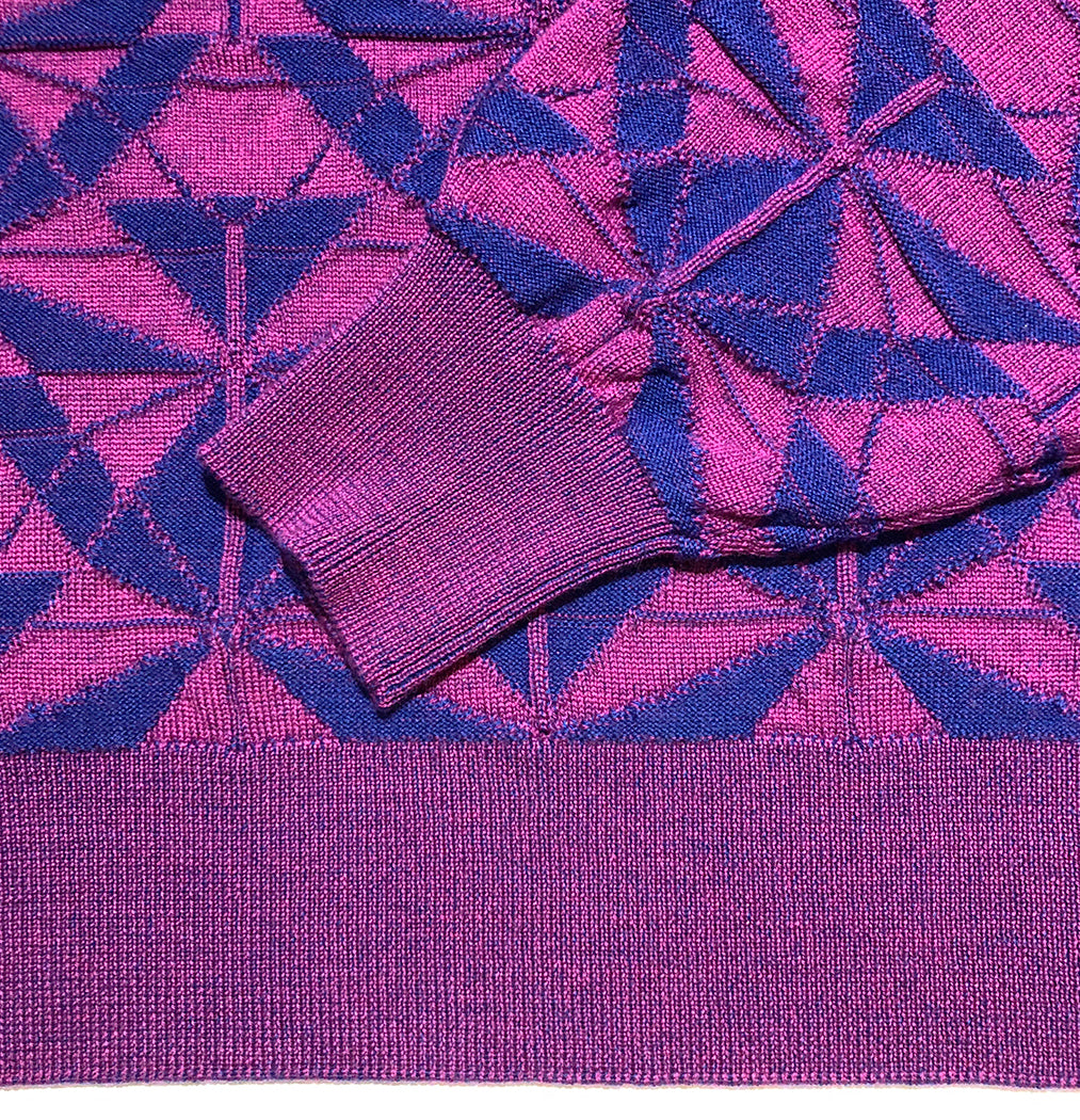 MANLY MERINO CREW NECK PULLOVER in ORCHID MARINE