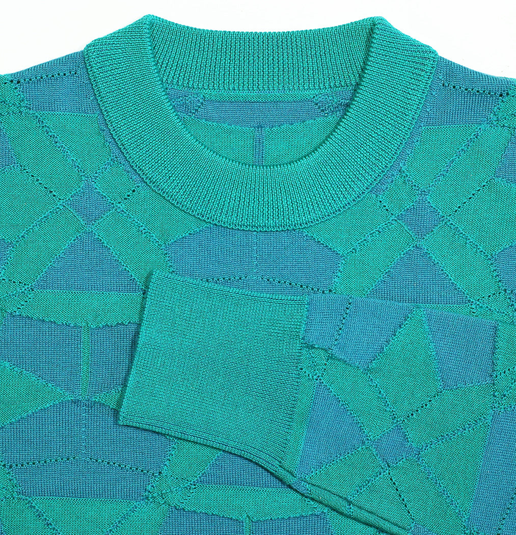 DELTA MERINO CREW NECK PULLOVER in TEAL JADE