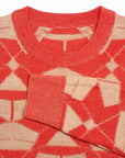 DELTA MERINO CREW NECK PULLOVER in RED CAMEL