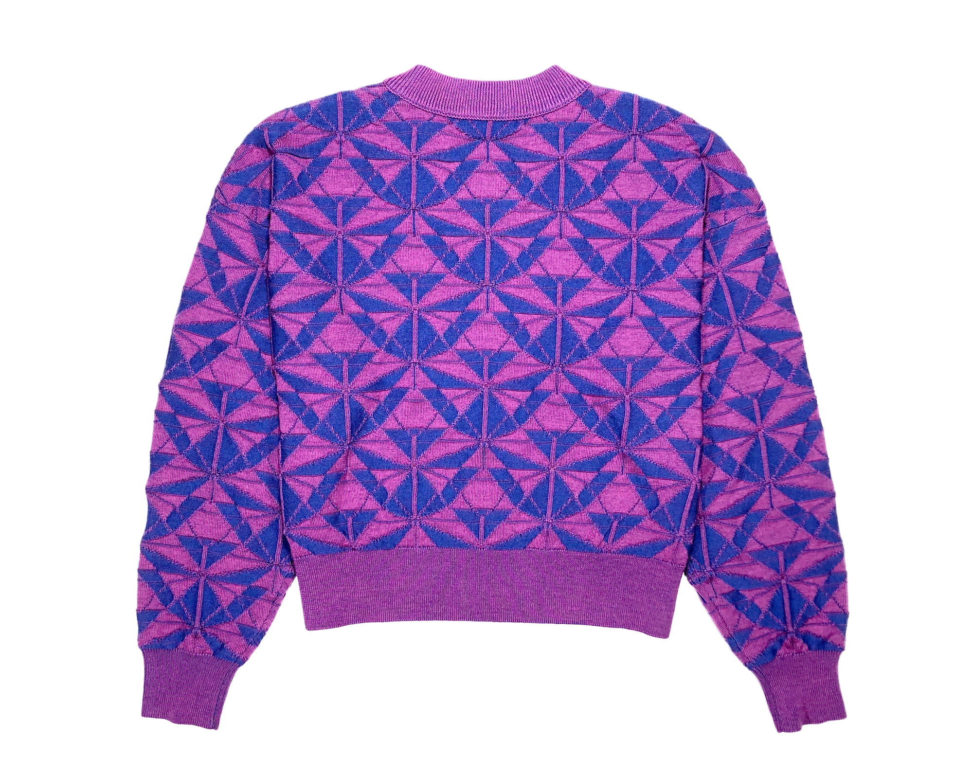 MANLY MERINO CREW NECK PULLOVER in ORCHID MARINE